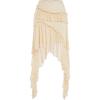 imageVerdusa Womens Asymmetrical Ruffle Trim High Waist High Low Midi SkirtElasticapricot