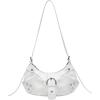 imageVerdusa Womens Pleated Hobo Shoulder Bags Metallic PU Leather Clutch HandbagWhite