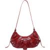 imageVerdusa Womens Pleated Hobo Shoulder Bags Metallic PU Leather Clutch HandbagWine