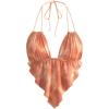 imageVerdusa Womens Sexy Leopard Print Deep V Halter Crop Tops Ruffle Going Out Top Party ClubwearOrange