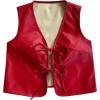 imageVerdusa Womens Western Leather Vest Bow Tie Front V Neck Sleeveless Lightweight Jacket OuterwearRed