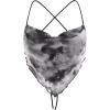 imageVerdusa Womens Y2K Tie Dye Floral Backless Summer Top Cowgirl Western Bandana TopsBlack and White
