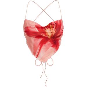 imageVerdusa Womens Y2K Tie Dye Floral Backless Summer Top Cowgirl Western Bandana TopsWatermelon Pink