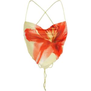 imageVerdusa Womens Y2K Tie Dye Floral Backless Summer Top Cowgirl Western Bandana TopsYellow