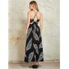 imageVerdusa Womens 2 Piece Outfits Beach Vacation Outfits Tropical Print Tie Back Cami Top and Split Maxi Skirt SetBlack Tropical