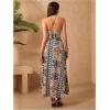 imageVerdusa Womens 2 Piece Outfits Beach Vacation Outfits Tropical Print Tie Back Cami Top and Split Maxi Skirt SetBlue