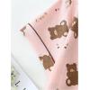 imageVerdusa Womens 2 Piece Pajama Set Matching Pjs Sets Cute Printed Sleepwear Button Up Shirt with Lounge Shorts SetBear Pink