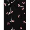 imageVerdusa Womens 2 Piece Pajama Set Matching Pjs Sets Cute Printed Sleepwear Button Up Shirt with Lounge Shorts SetBlack