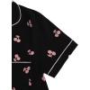 imageVerdusa Womens 2 Piece Pajama Set Matching Pjs Sets Cute Printed Sleepwear Button Up Shirt with Lounge Shorts SetBlack