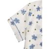 imageVerdusa Womens 2 Piece Pajama Set Matching Pjs Sets Cute Printed Sleepwear Button Up Shirt with Lounge Shorts SetBlue and White