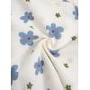 imageVerdusa Womens 2 Piece Pajama Set Matching Pjs Sets Cute Printed Sleepwear Button Up Shirt with Lounge Shorts SetBlue and White
