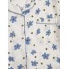 imageVerdusa Womens 2 Piece Pajama Set Matching Pjs Sets Cute Printed Sleepwear Button Up Shirt with Lounge Shorts SetBlue and White