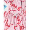 imageVerdusa Womens 2 Piece Pajama Set Matching Pjs Sets Cute Printed Sleepwear Button Up Shirt with Lounge Shorts SetBow Pink