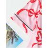 imageVerdusa Womens 2 Piece Pajama Set Matching Pjs Sets Cute Printed Sleepwear Button Up Shirt with Lounge Shorts SetBow Pink