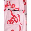 imageVerdusa Womens 2 Piece Pajama Set Matching Pjs Sets Cute Printed Sleepwear Button Up Shirt with Lounge Shorts SetBow Pink
