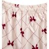 imageVerdusa Womens 2 Piece Pajama Set Matching Pjs Sets Cute Printed Sleepwear Button Up Shirt with Lounge Shorts SetBow Pink Beige