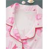 imageVerdusa Womens 2 Piece Pajama Set Matching Pjs Sets Cute Printed Sleepwear Button Up Shirt with Lounge Shorts SetBow Pink Red