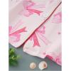 imageVerdusa Womens 2 Piece Pajama Set Matching Pjs Sets Cute Printed Sleepwear Button Up Shirt with Lounge Shorts SetBow Pink Red