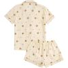 imageVerdusa Womens 2 Piece Pajama Set Matching Pjs Sets Cute Printed Sleepwear Button Up Shirt with Lounge Shorts SetBrown Apricot