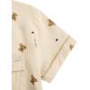imageVerdusa Womens 2 Piece Pajama Set Matching Pjs Sets Cute Printed Sleepwear Button Up Shirt with Lounge Shorts SetBrown Apricot