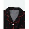 imageVerdusa Womens 2 Piece Pajama Set Matching Pjs Sets Cute Printed Sleepwear Button Up Shirt with Lounge Shorts SetCherry Black