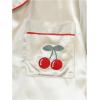 imageVerdusa Womens 2 Piece Pajama Set Matching Pjs Sets Cute Printed Sleepwear Button Up Shirt with Lounge Shorts SetCherry Khaki