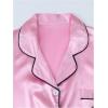 imageVerdusa Womens 2 Piece Pajama Set Matching Pjs Sets Cute Printed Sleepwear Button Up Shirt with Lounge Shorts SetCherry Pink Black