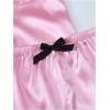 imageVerdusa Womens 2 Piece Pajama Set Matching Pjs Sets Cute Printed Sleepwear Button Up Shirt with Lounge Shorts SetCherry Pink Black