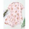 imageVerdusa Womens 2 Piece Pajama Set Matching Pjs Sets Cute Printed Sleepwear Button Up Shirt with Lounge Shorts SetCute Pink