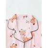 imageVerdusa Womens 2 Piece Pajama Set Matching Pjs Sets Cute Printed Sleepwear Button Up Shirt with Lounge Shorts SetCute Pink