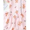 imageVerdusa Womens 2 Piece Pajama Set Matching Pjs Sets Cute Printed Sleepwear Button Up Shirt with Lounge Shorts SetCute Pink