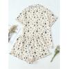 imageVerdusa Womens 2 Piece Pajama Set Matching Pjs Sets Cute Printed Sleepwear Button Up Shirt with Lounge Shorts SetFloral Apricot Black