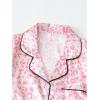 imageVerdusa Womens 2 Piece Pajama Set Matching Pjs Sets Cute Printed Sleepwear Button Up Shirt with Lounge Shorts SetLeopard Pink