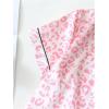 imageVerdusa Womens 2 Piece Pajama Set Matching Pjs Sets Cute Printed Sleepwear Button Up Shirt with Lounge Shorts SetLeopard Pink