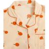 imageVerdusa Womens 2 Piece Pajama Set Matching Pjs Sets Cute Printed Sleepwear Button Up Shirt with Lounge Shorts SetOrange Apricot