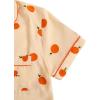 imageVerdusa Womens 2 Piece Pajama Set Matching Pjs Sets Cute Printed Sleepwear Button Up Shirt with Lounge Shorts SetOrange Apricot