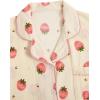 imageVerdusa Womens 2 Piece Pajama Set Matching Pjs Sets Cute Printed Sleepwear Button Up Shirt with Lounge Shorts SetPink Apricot