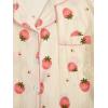 imageVerdusa Womens 2 Piece Pajama Set Matching Pjs Sets Cute Printed Sleepwear Button Up Shirt with Lounge Shorts SetPink Apricot