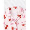 imageVerdusa Womens 2 Piece Pajama Set Matching Pjs Sets Cute Printed Sleepwear Button Up Shirt with Lounge Shorts SetPink Red