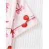 imageVerdusa Womens 2 Piece Pajama Set Matching Pjs Sets Cute Printed Sleepwear Button Up Shirt with Lounge Shorts SetPink Red