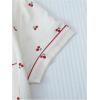 imageVerdusa Womens 2 Piece Pajama Set Matching Pjs Sets Cute Printed Sleepwear Button Up Shirt with Lounge Shorts SetPlus Beige