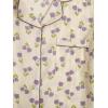 imageVerdusa Womens 2 Piece Pajama Set Matching Pjs Sets Cute Printed Sleepwear Button Up Shirt with Lounge Shorts SetPurple Beige