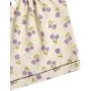 imageVerdusa Womens 2 Piece Pajama Set Matching Pjs Sets Cute Printed Sleepwear Button Up Shirt with Lounge Shorts SetPurple Beige