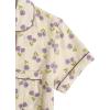imageVerdusa Womens 2 Piece Pajama Set Matching Pjs Sets Cute Printed Sleepwear Button Up Shirt with Lounge Shorts SetPurple Beige