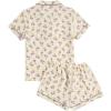 imageVerdusa Womens 2 Piece Pajama Set Matching Pjs Sets Cute Printed Sleepwear Button Up Shirt with Lounge Shorts SetPurple Beige