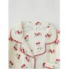 imageVerdusa Womens 2 Piece Pajama Set Matching Pjs Sets Cute Printed Sleepwear Button Up Shirt with Lounge Shorts SetRed Apricot