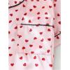 imageVerdusa Womens 2 Piece Pajama Set Matching Pjs Sets Cute Printed Sleepwear Button Up Shirt with Lounge Shorts SetSatin Pink