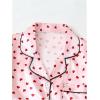 imageVerdusa Womens 2 Piece Pajama Set Matching Pjs Sets Cute Printed Sleepwear Button Up Shirt with Lounge Shorts SetSatin Pink