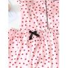 imageVerdusa Womens 2 Piece Pajama Set Matching Pjs Sets Cute Printed Sleepwear Button Up Shirt with Lounge Shorts SetSatin Pink
