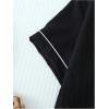 imageVerdusa Womens 2 Piece Pajama Set Matching Pjs Sets Cute Printed Sleepwear Button Up Shirt with Lounge Shorts SetSolid Black